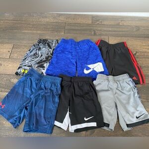 Nike, Under Armour, Adidas - lot of 6 shorts, boys youth 6